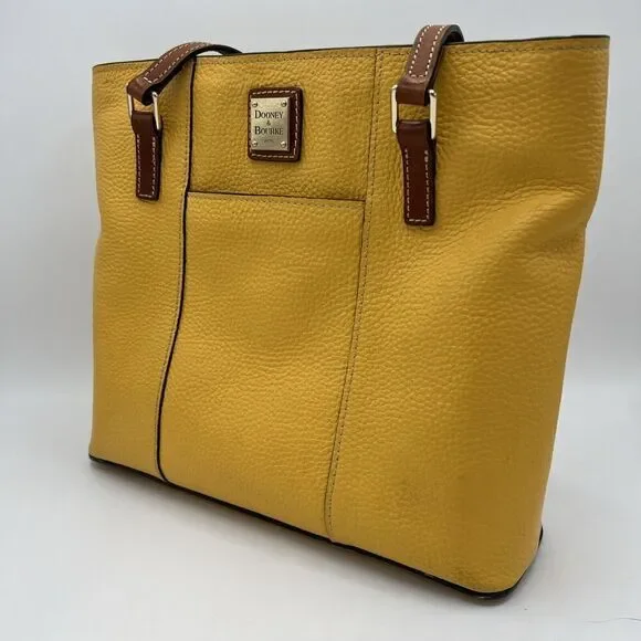 Dooney & Bourke Pebble Grain Small Lexington Tote - Mustard - Authentic - Picture 2 of 15